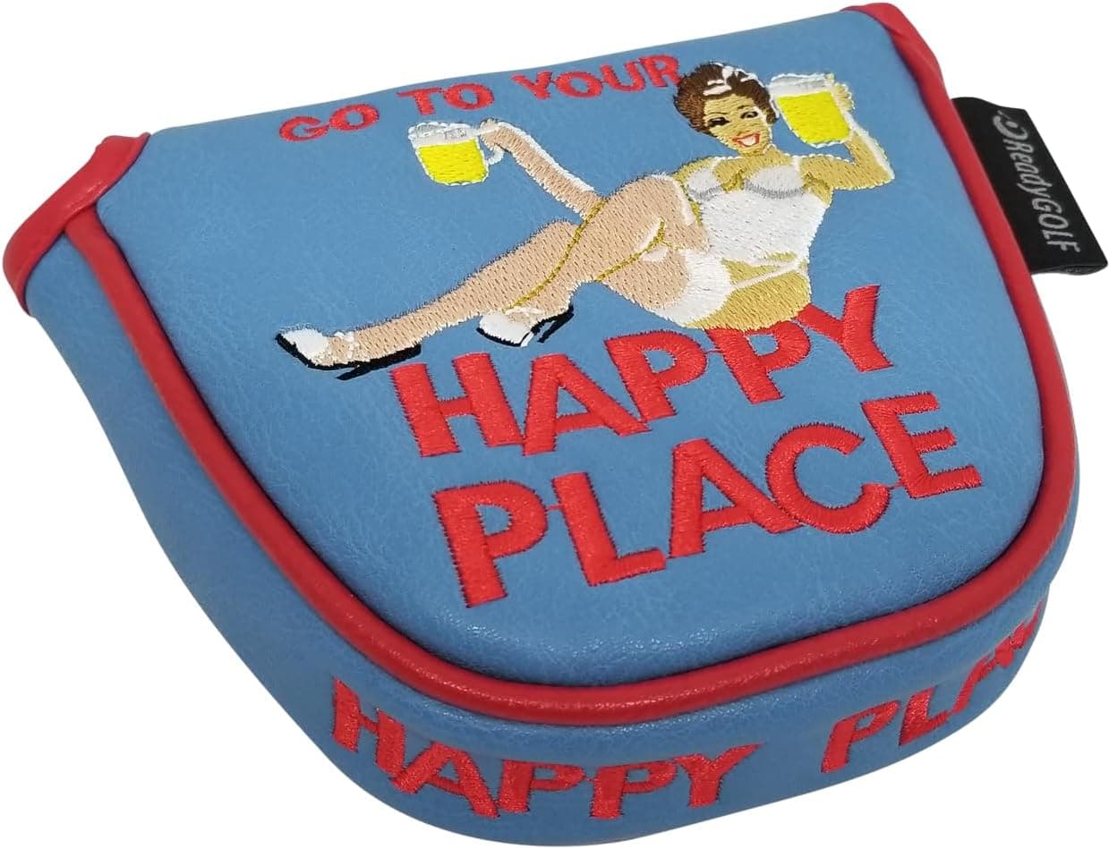 Happy Place Embroidered Putter Cover - Mallet V2