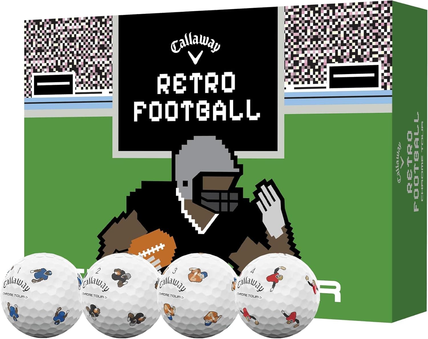 Callaway Golf Chrome Tour Golf Balls (Retro Football)